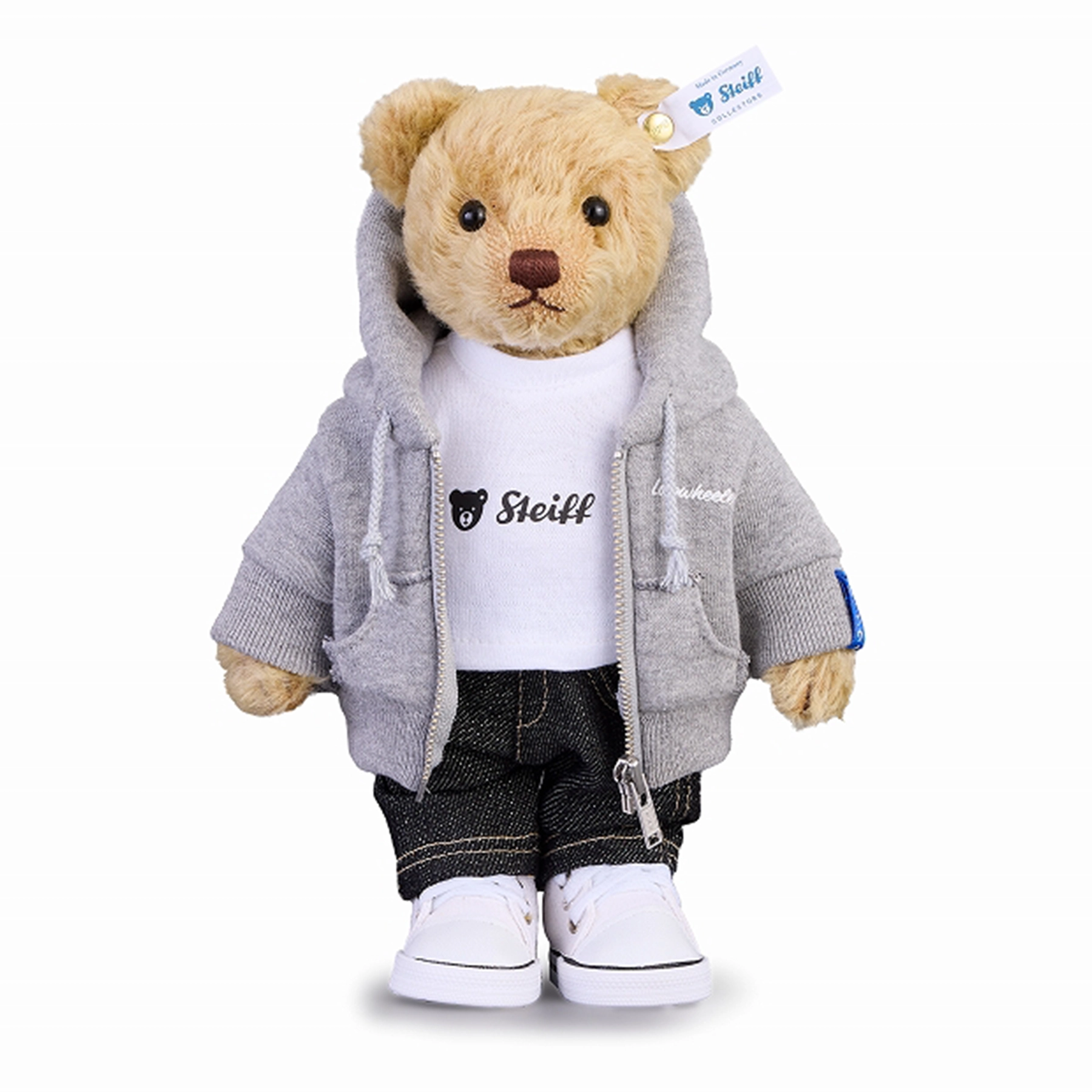145周年記念作品 シュタイフ × ループウィラー クラシックテディベア　グレーフーディ(25㎝)
