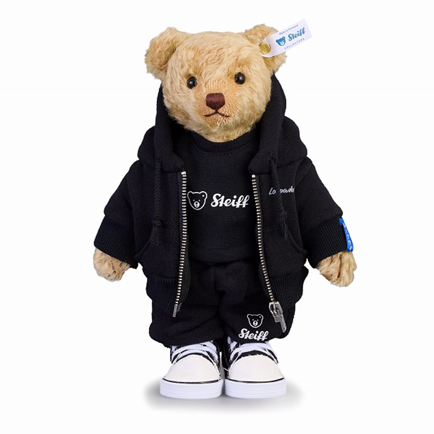 145周年記念作品 シュタイフ × ループウィラー クラシックテディベア ブラックフーディ(25㎝)