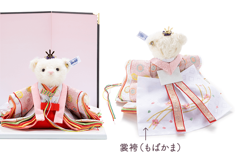 テディベア ひな人形「木瓜紋」ポイント1
